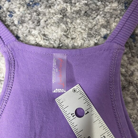 Handprint Tank Top Womens Large Purple Racerback Pockets Cotton Stretch Athletic - Picture 4 of 8